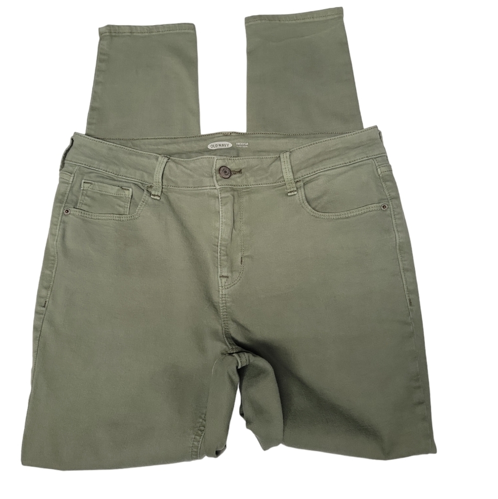 OLD NAVY Rockstar Super Skinny moss green jeans Size 12.